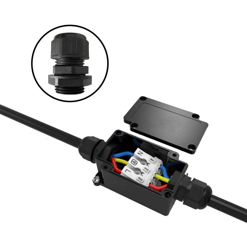 NPT 2 Nylon Cable Glands - Waterproof Cord Grip Connectors For Junction Boxes, 37-44mm Adjustable Wire Grommets, Gray