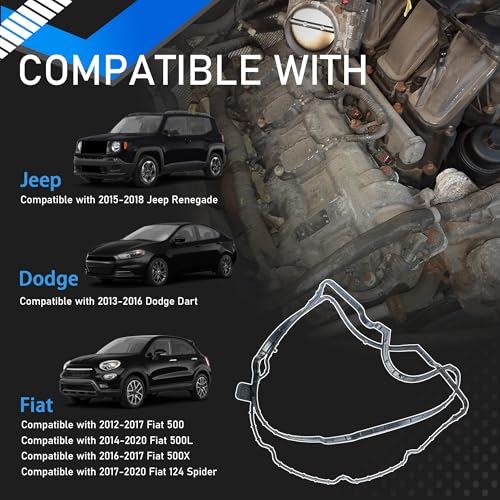 Image of VC4363G Engine Valve Cover Gasket W /Grom Kits Compatible with 2013 2014 2015 2016 2017 2018 2019 2020 Jeep Renegade Dodge Dart Fiat 500L Fiat 500X Replaces 55233643 55233644