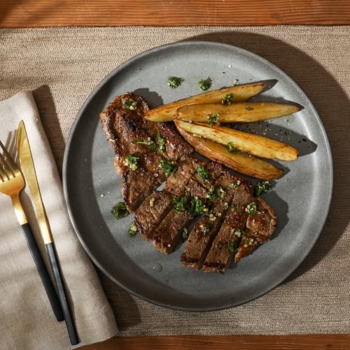 Image of Gibson Elite Pasco 12 Piece (Service for 4) Plates and Bowls Reactive Glaze Dishes Stoneware Ceramic Dinnerware Set - Grey