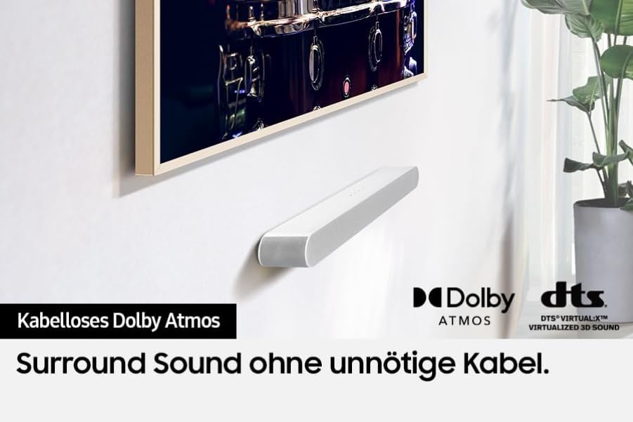 Samsung HW-S67GD 3.1-Kanal All-in-one Soundbar für TV-Geräte, Bluetooth-Lautsprecher mit kabellosem Dolby Atmos / DTS Virtual:X, Q-Symphony, Adaptive Sound Lite [2024]
