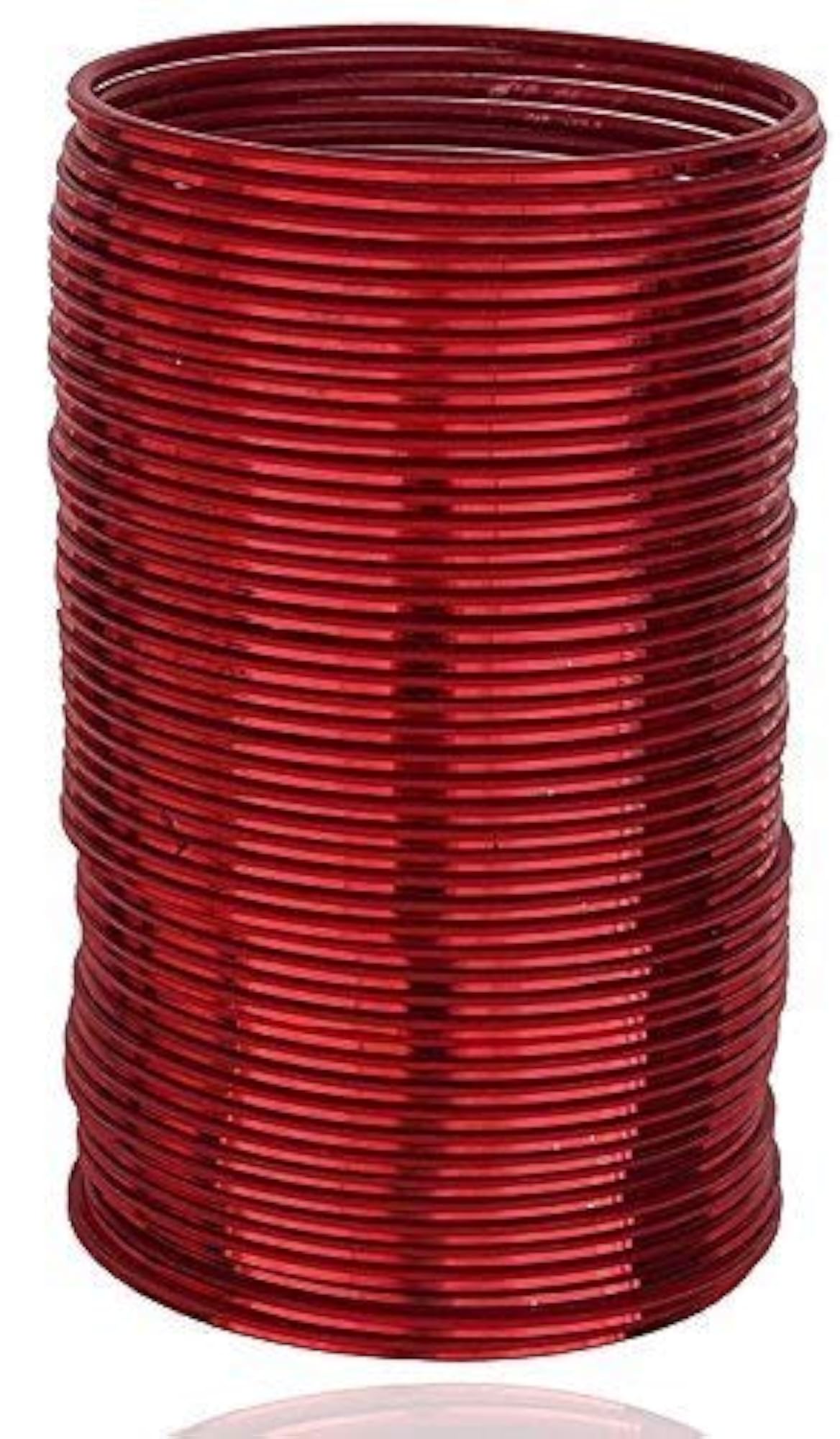 Silver Tone Metal Bangles Set for Wedding - Maroon