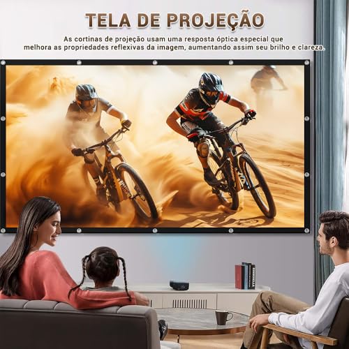 Tela para Projetor, Tela Projetor, Tela de Projetor, Tela de Projetor de 150 Polegadas, Projeção Dup