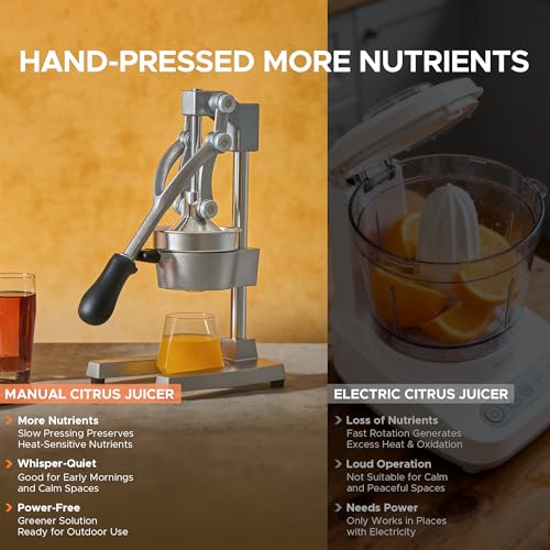 Image of CO-Z Commercial Grade Citrus Juicer Hand Press Manual Fruit Juicer Juice Squeezer Citrus Orange Lemon Pomegranate (Gray)