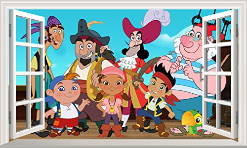 Chicbanners V002 Autocollant Mural 3D Captain Jake et Les Pirates du Pays Imaginaire 1000 mm x 600 mm