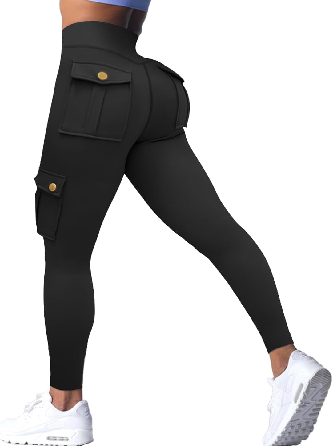 Wavar Scrunch Butt Lifting Leggings with Pockets Cargo Leggings for Women Workout Cargo Pants Tummy Control Yoga Pants
