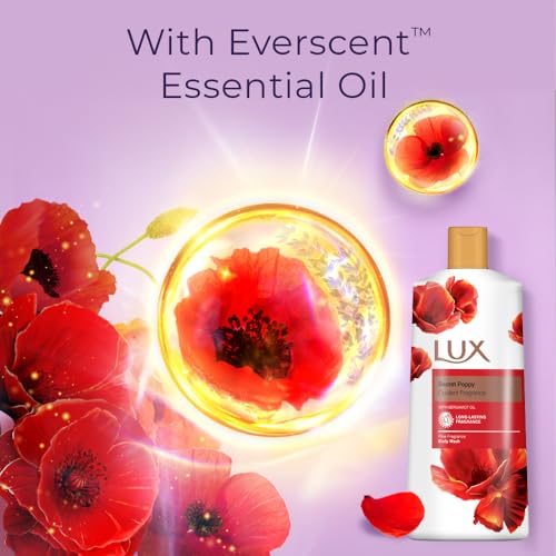 LUX-Secret-Poppy-Body-Wash-with-Bergamot-Oil-Gentle-Soothing-Shower-Gel-Nourishing-Body-Cleanser-Aromatic-Fragrance-Bath-Soap-Pack-of-1-600-ml