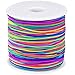 Trimming Shop 1mm Large Bande Élastique Couture Fil Pour Fronces, Extensible Bande - De Élastique Corde Pour Vêtements Et Bijoux Faisant - Arc-en-Ciel Couleur, 100 Metres