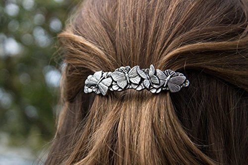 Butterflies Hair Clip, Hand Crafted Metal Barrette Made In The Usa With A Medium 70Mm Clip By Oberon Design #TOP3
