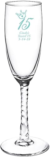 Vista 18 de Personalizado color impreso tallo champaña – Princess Membrillo, Rojo Rojo -,Negro -,Azul,Fuchsia,Oro,Rosado,azul