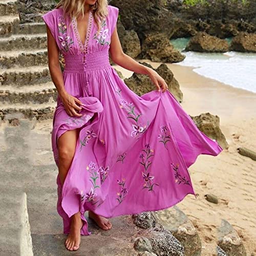 Robe d'été en mousseline imprimé floral coupe longue et fluide - 2