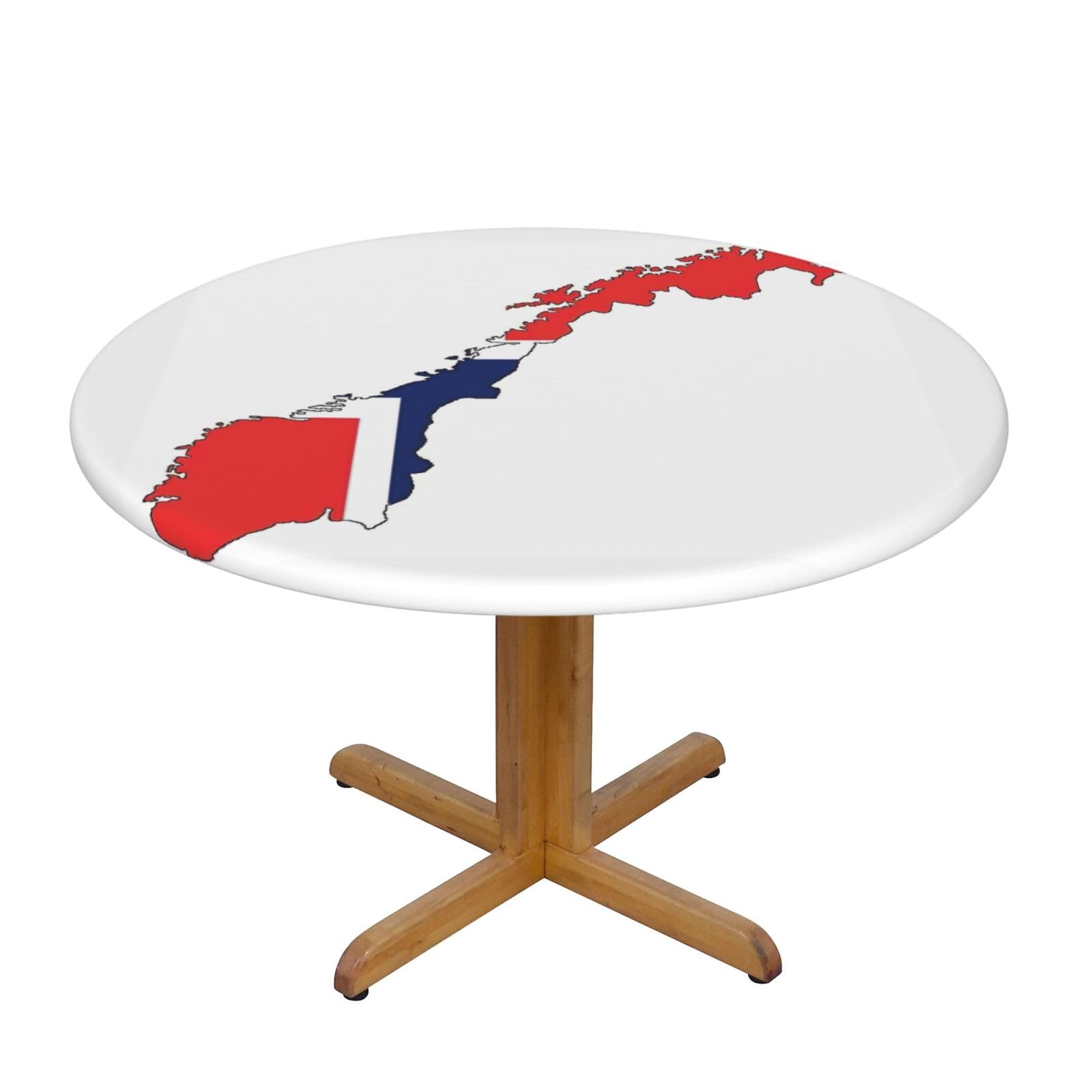 Norwegian Flag Map Print Oxford Wipeable Tablecloth Oil-Resistant Outdoor Table Cover Reusable Birthday Table Protector