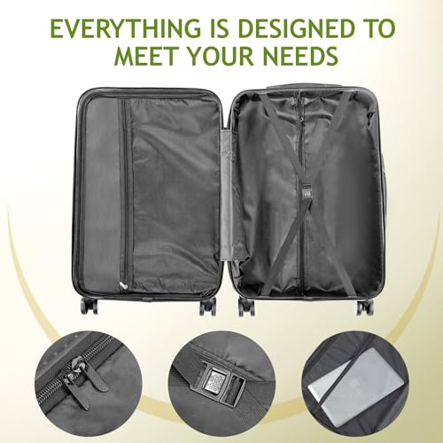 3-in-1 Trolley Case with 2 Corners & Diamond Stripes, for Business Trips, Travel(29.5"×18.9"×11"). (Matcha Green)4