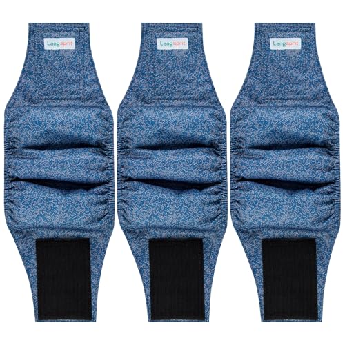 Image of Langsprit Male Belly Bands for Dogs (Pack of 3) - Dog Diapers Male - High Absorbing Dog Wraps Washable - Reusable Small Doggy Doggie Puppy Dog Diapers Jeans XXL