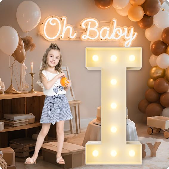 HXWEIYE Large Marquee Letter I, 3FT Battery Operated, Easy to Assemble