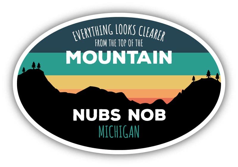 Nubs Nob Michigan Approx. 4" x 6" Ski Oval Decal Sticker Top of The Mountain Design