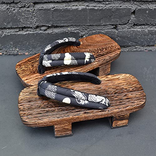 Hadristrasek Geta Japanische Flip-Flops Holzhausschuhe Plateausandalen Japanische traditionelle High Heel Hausschuhe (Color : Color 2, Size : 43) Cover