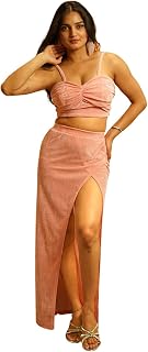 Tandul Women's Solid Pink Velvet Co'ord Set Modern - For Women - Soft & Breathable Fabric & Comfortable Outfits for Offic... Price In India