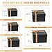 CHARMGIFTBOX 5 Pack Large Square Nesting Gift Boxes with Lids for Presents, 4“-8“ Black Stacking Gift Box with Ribbon Card for Wedding Birthday Party Valentine Christmas