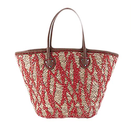 Sac à main Marge rouge en paille tressée avec soin finitions élégantes modèle ACACPAC100