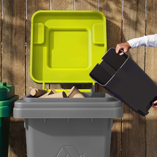 Image of Sundis Bucket Bin, 30L Pedal Bin, Removable Bucket, Rectangular, Recycled Plastic, Sage Green, for Kitchen, Office, Laundry, Workshop, Bathroom