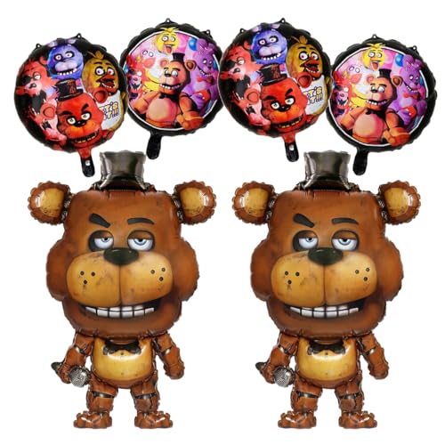 6 PCS Foil Balloon for Five Nights at Freddy's Birthday Party Decorations