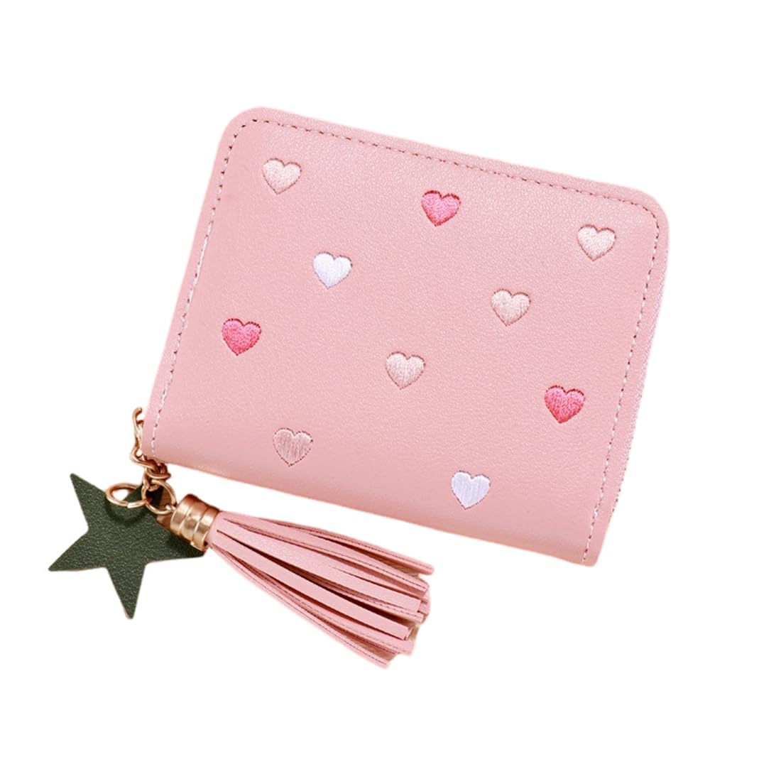 SEVEN SJ Gang Girl - Portafoglio Da Bambina con Ciondolo - Con Chiusura A Zip - Colore Rosa