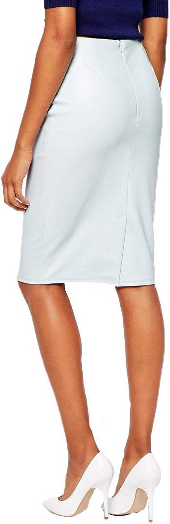 Women's Leather Skirt Genuine Soft Lambskin Leather Knee-Length Skirt RK006
