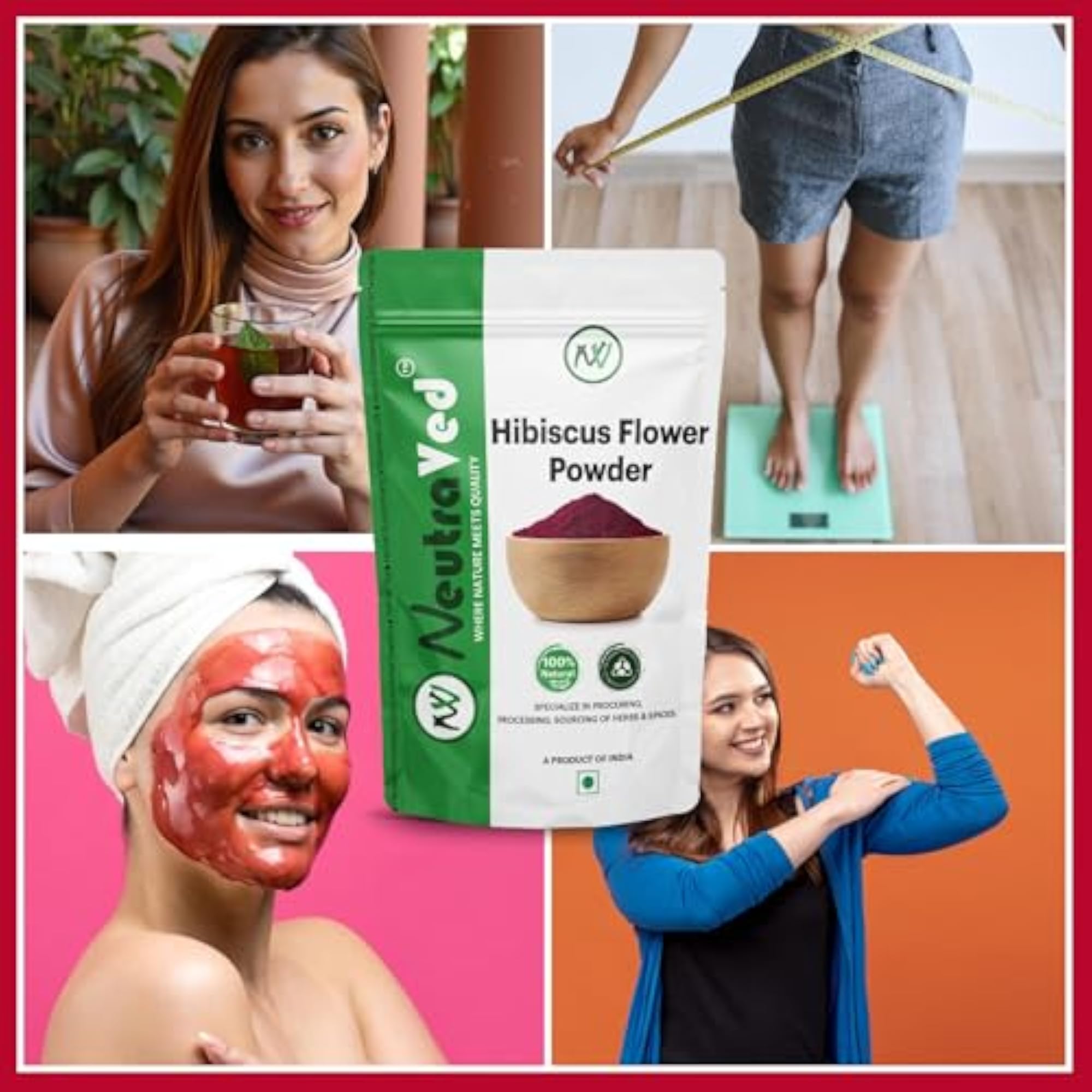 Hibiscus Powder for Hair Growth, 100g