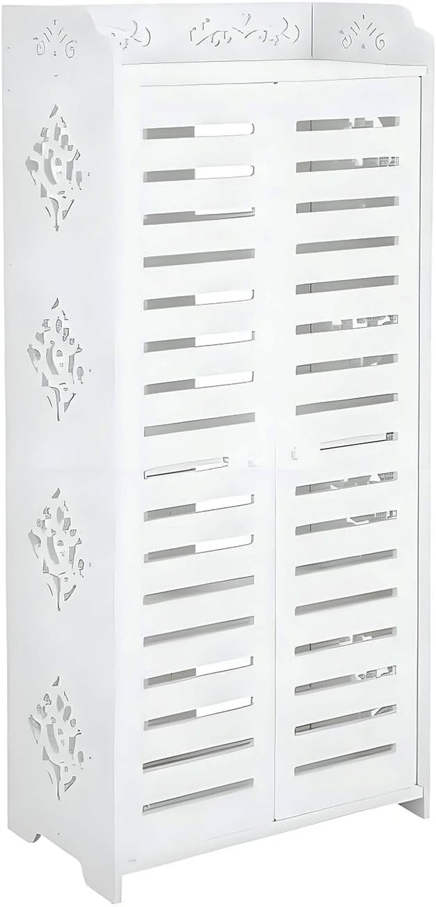 BREEZENEST Wooden Shoe Storage Cabinet – Space-Saving Shoe Organiser Rack for Bedroom, Living Room & Entrance, Waterproof Durable Multi-Tier Shoe Cabinet, Home & Wardrobe Storage (L)