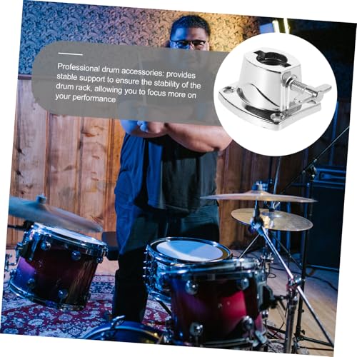 BESTonZON 2pcs Cymbal Clamp Fitting Drum Cymbal Holder Base para montaje seguro de set de batería miniatura 4