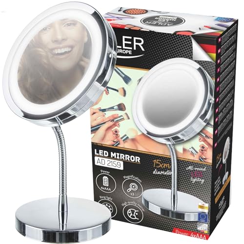 Miroir rond Adler AD 2159 chrome glace normale pour pose libre sur table - 2