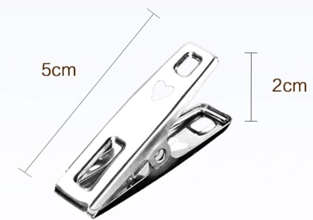 20pcs/a Set of Stainless Steel Clip Clothes Photo Paper Pin Clothespin, Craft Clip Decoration Metal Clip Set Household Storage