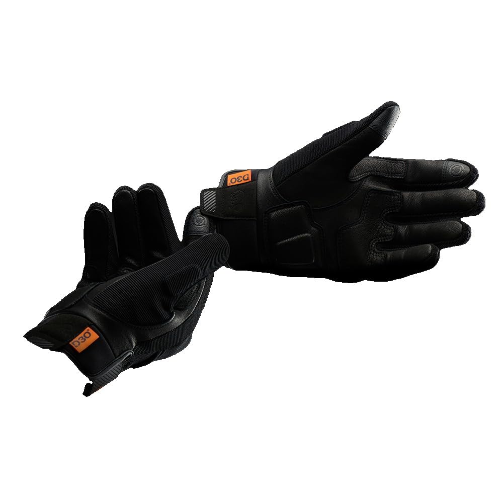 Furygan Jet D3O Evo - Gants Moto et Scooter Homme Été Homologués CE - Paume 100% Cuir - Textile Respirant - Tactile, Protection D3O
