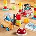 Engineer Forklift Frenzy Transport Game,Fat Brain Toys Forklift Frenzy Mine Tow Truck Toy,Construction Car Toy Stacking Toys,Stack & Matching Skill Game, Educational Toy for Kids