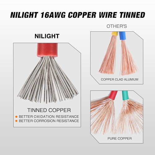 Image of Nilight 2 Pin DT Connectors 16AWG 6 Kits Male&Female Electrical Connector