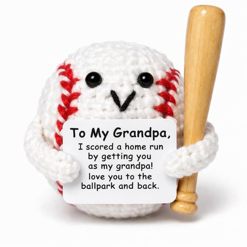 Grandpa Gifts for Father Day, Birthday Gifts for Grandpa, Positive Handmade Crochet from Granddaughter and Grandson