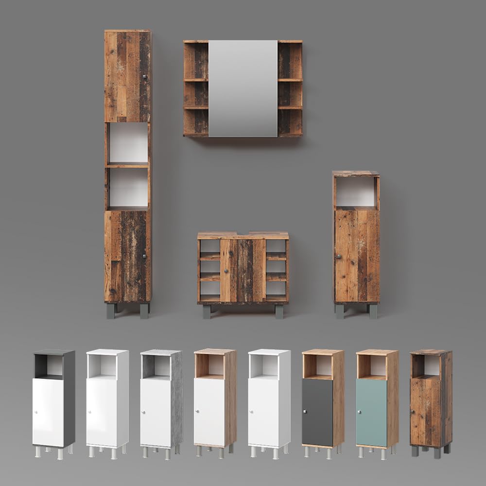 Livinity Specchio contenitore bagno Fucino, Rovere, 79.6 x 64 cm