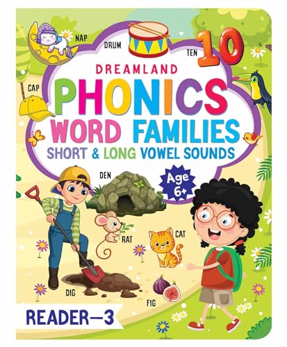 Image of Phonics Reader Book 3 for Kids Age 6+ | Word Families with Short & Long Vowel Sounds | Fun Phonics Practice for Early Readers, Preschool & Primary School | Colourful Activities to Build Vocabulary & Improve Pronunciation