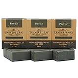 Pine tar soap all natural handmade cold process soap, essential oil soap. 3 bar pack 15 + oz.