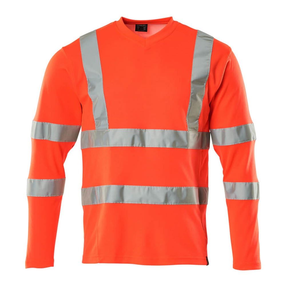 Mascot 18281-995-222 Safe Classic Premium - Camiseta de Manga Larga con Cuello de Pico, Color Rojo, Talla 4XL