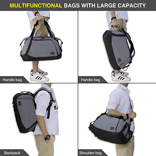ITSHINY Sport Duffel tas, 50L Travel Duffel Bag, Gym Schoudertas, Reistas Unisex - 3 in 1 Ontwerp met Schoenen… - Image 4