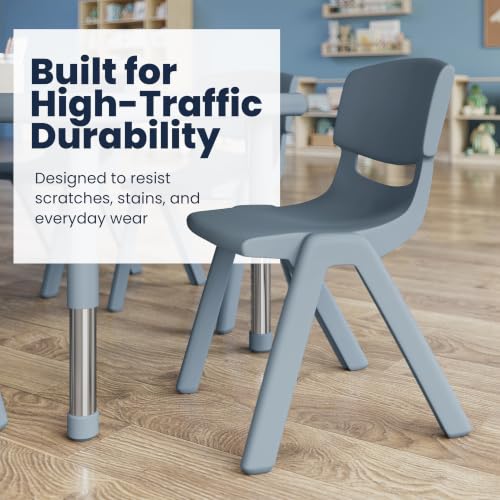 Image of Flash Furniture Stackable Plastic School Chair, Dusty Blue, Set of 2