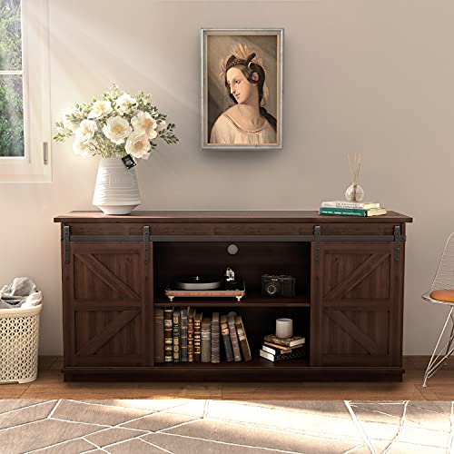 image for JUMMICO TV Stand for 65 Inch TV, Entertainment Center with Storage Cab