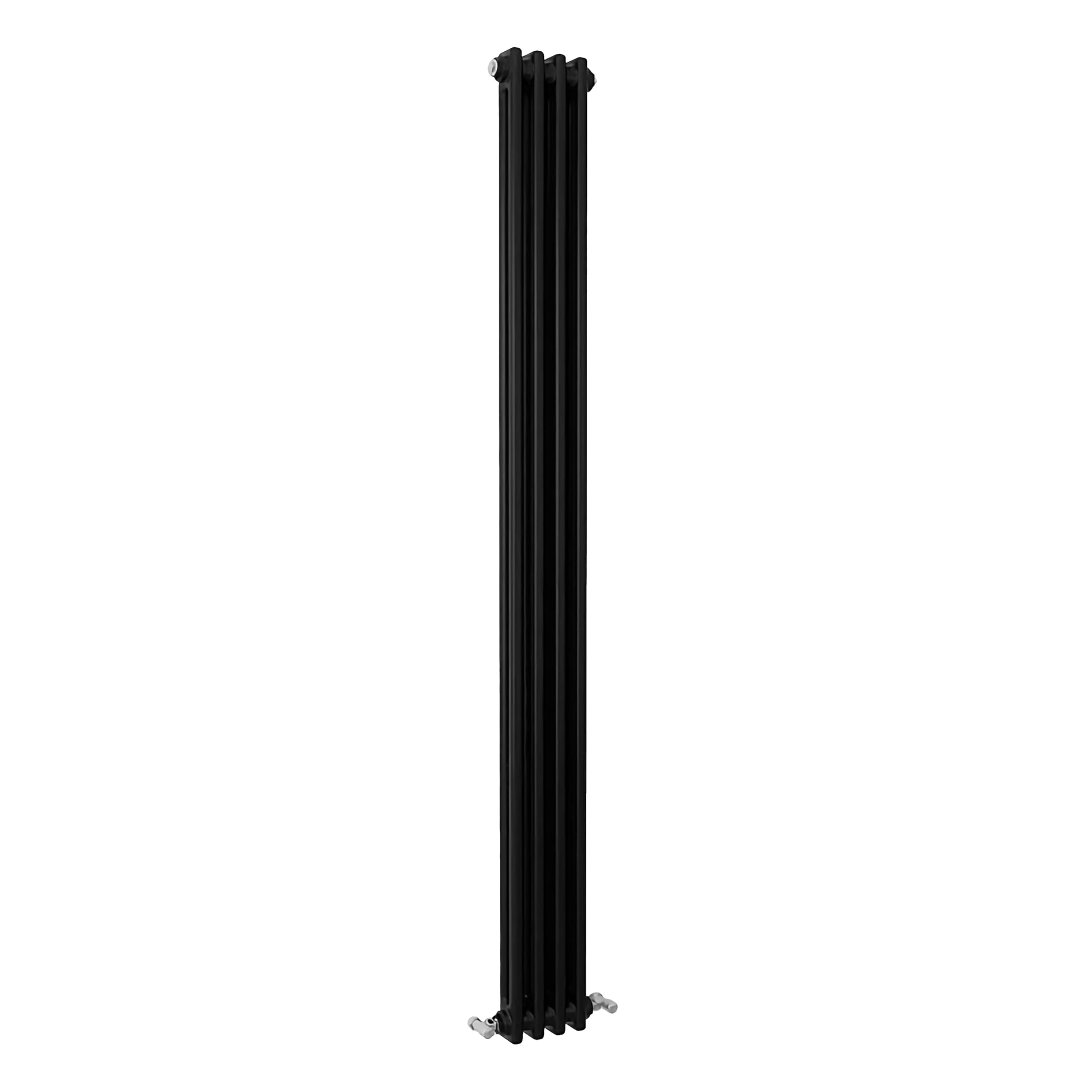 SLINE SANITARY Traditional 2 Column Cast Iron Style Radiator Vertical Black 1800x200mm