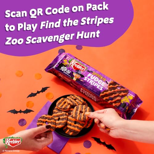 Keebler Spookie Fudge Stripes, Halloween Candy, Chocolatey Vanilla Cookies, 9.5 oz - image 6