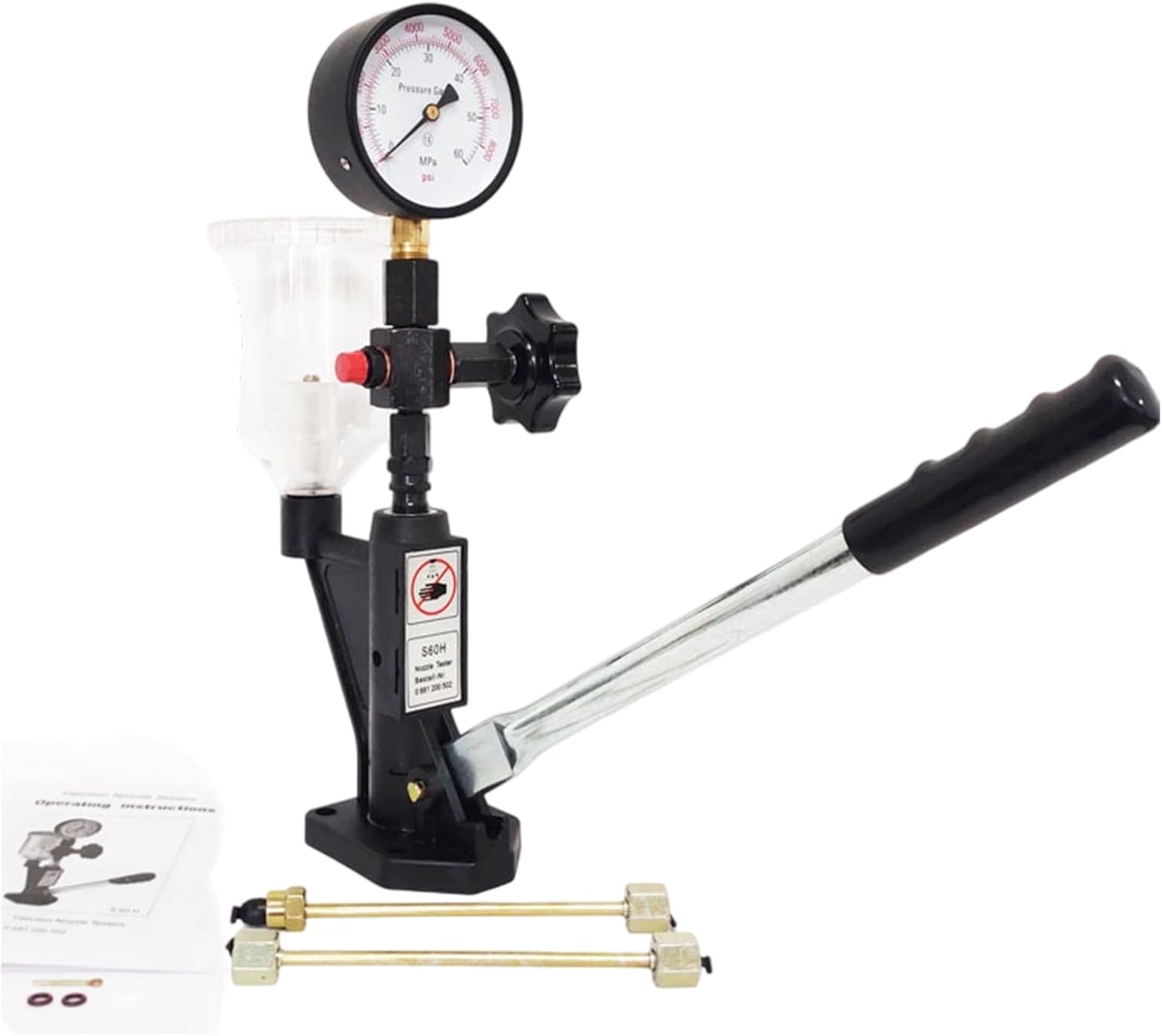 Heavy Duty Dieselss Combustion Fluid Pressure Tester 60MPa Stainless Steel Gauge for Vehicle Agricultural Automotive Injector Equipment