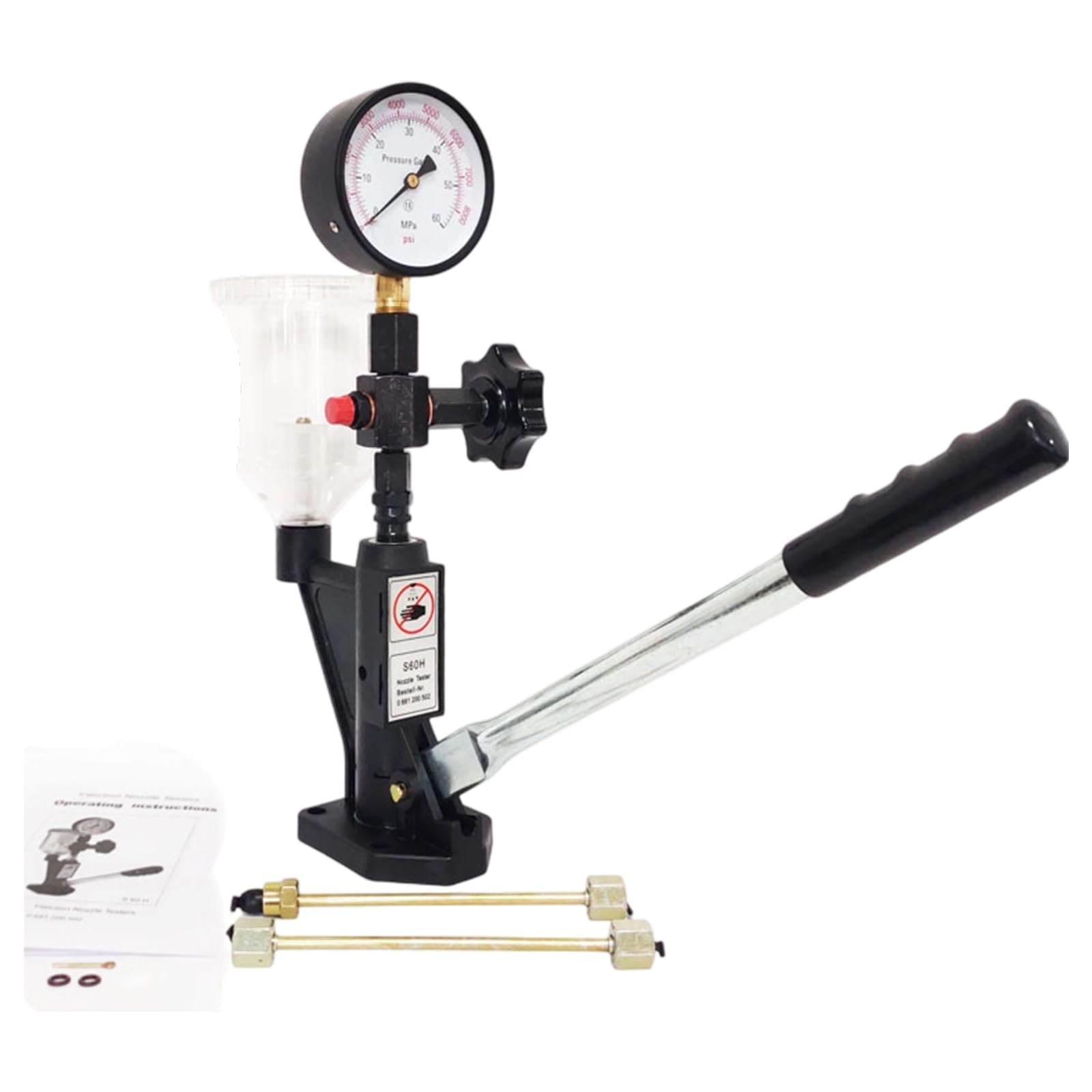 Tester di pressione del fluido di combustione 0 600 MisurazioneForo del pistone da 10 mm per analisi e manutenzione del motore Siringhe Tester di pressione