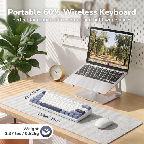 Image of RK ROYAL KLUDGE RK61 Wireless Mechanical Keyboard, 60% Triple Mode BT5.0 /2.4G /USB-C Compact Gaming Keyboard, PBT Keycaps, Pro Software, Hot Swappable Custom Switches