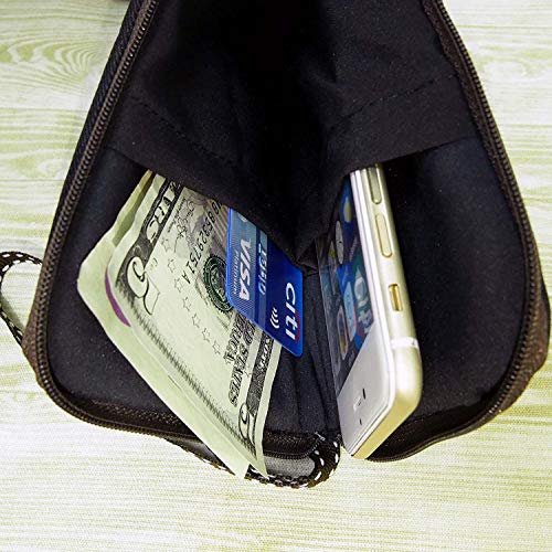 Image of Taianda Women Phone Wristlet Wallet Pouch, Dual Slots (Dreaming Cat Pink)