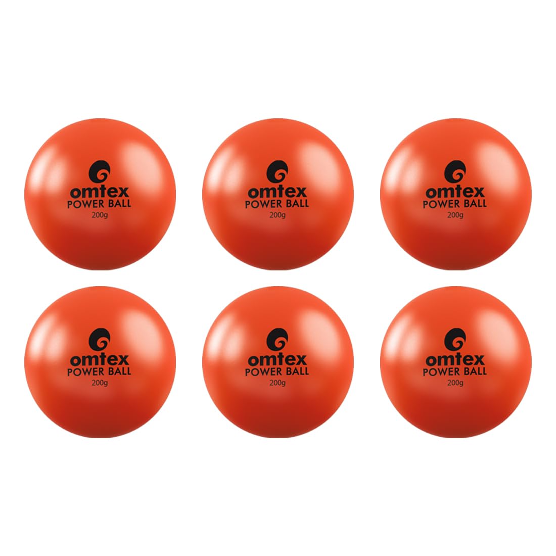 omtex Weighted Balls 200g for Power Hitting, Batting and Pitching Training Suitable for Teenager & Athlete, Build Strength and Muscle, Improve Technique and Form - Orange - Pack of 6